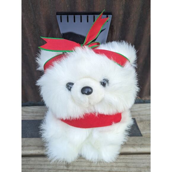 Santa Bear Ice Scraper Vintage Dayton Hudson 1987 Girl Red Bow White Bear 80s - Picture 1 of 7